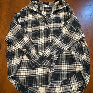 French Connection Navy and White Plaid Shirt